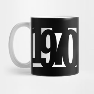 1970 Funky Overlapping Reverse Numbers for Dark Backgrounds Mug